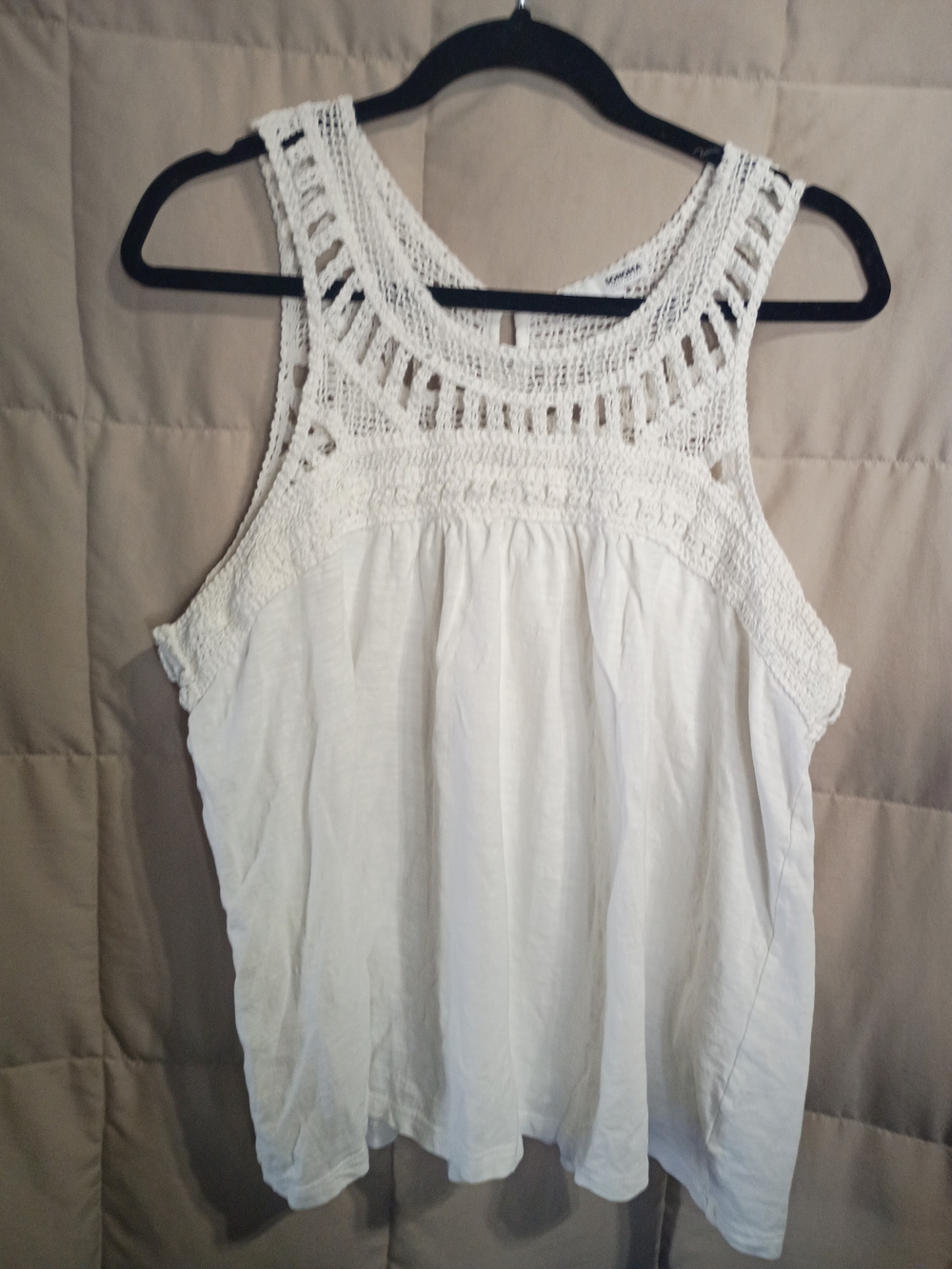 Sonoma White Crochet Yoke Tank Top
